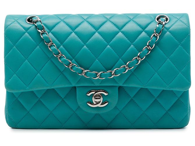 Chanel Blue Medium Classic Lambskin Double Flap