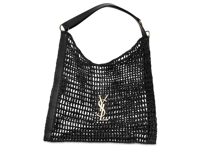 Autre Marque Borsa a tracolla Oxalis in rafia crochet nera Saint Laurent Nero