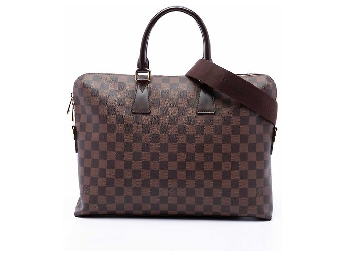 Louis Vuitton Brown Damier Ebene Porte Documents Jour Marrom