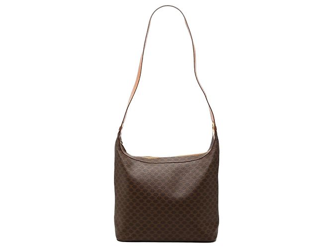Céline Celine Brown Macadam Coated Canvas Shoulder Bag
