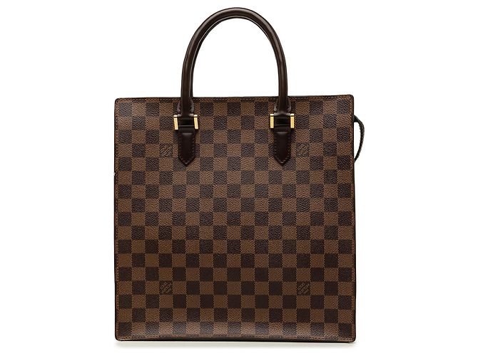 Louis Vuitton Brown Damier Ebene Venice Sac Plat Marrom