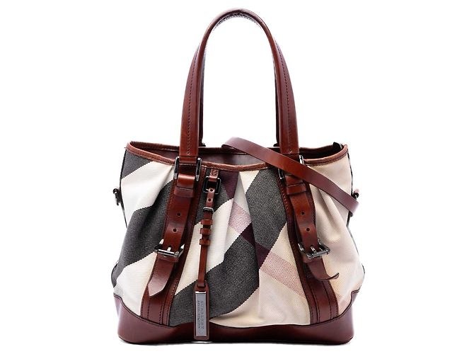 Bolso Lowry de lona Mega Check beige Burberry