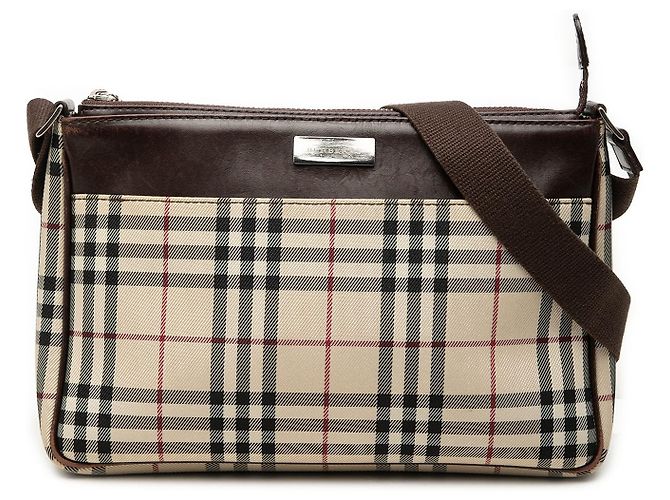 Borsa a tracolla Burberry Beige House Check Canvas