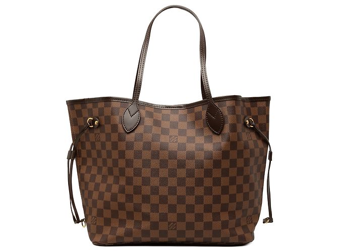 Louis Vuitton Brown Damier Ebene Neverfull MM Castaño