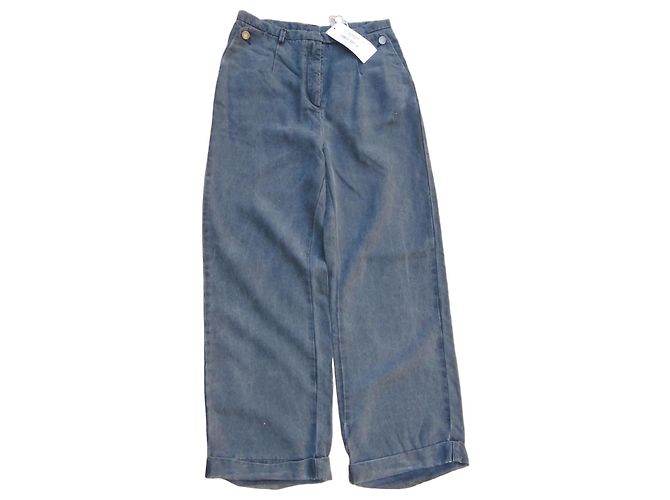 Maison Martin Margiela MM6 Maison Margiela Calças Largas Cinzentas em Algodão Cinza