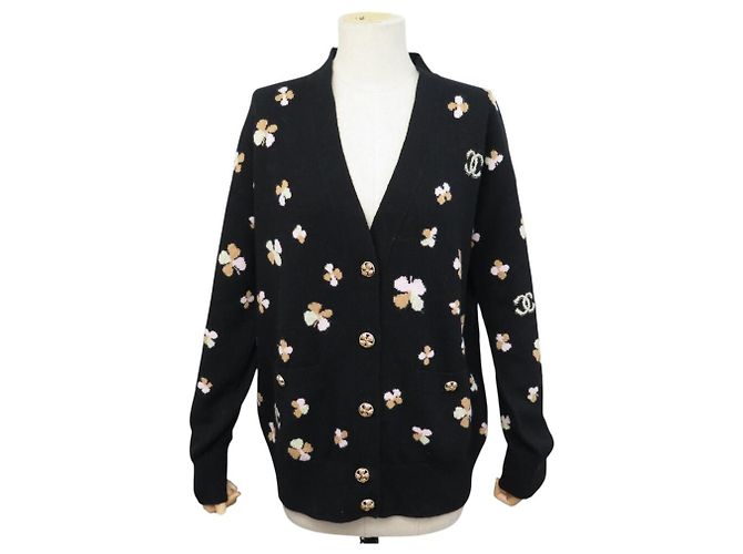 CHANEL CARDIGAN KLEEE P77000 M 38 SCHWARZE CASHMERE JACKE