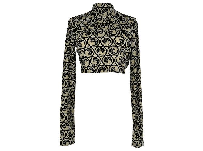 Off White Off-White Moon-Print Cropped Top in Multicolor Polyamide Multiple colors