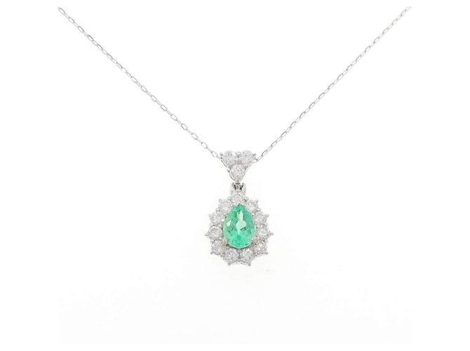 Autre Marque Collana Smeraldo Pt900 K18WG Verde