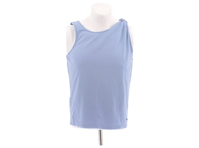 Autre Marque PALOMO SPAIN Blue Viscose Tank Top