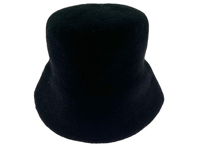 Autre Marque Chapeau rond noir en laine "Bathilda" Black