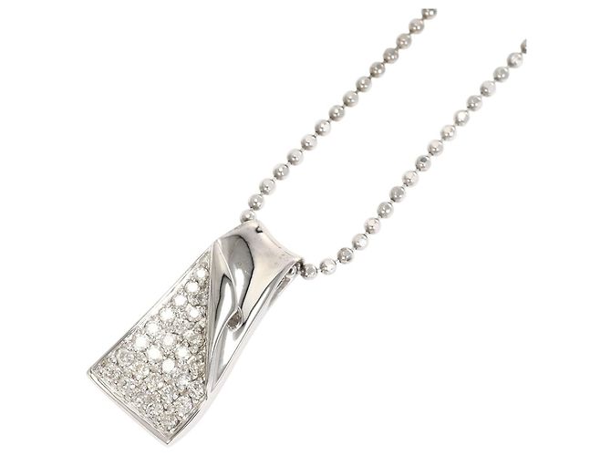Autre Marque Collier en or blanc 14K avec diamant Doré