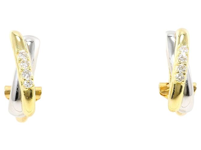 Autre Marque Clip-Ohrringe aus PT900 Platin und 18K Gelbgold Golden
