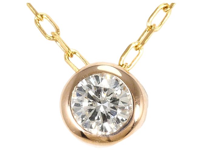 Autre Marque Collar de oro rosa 18K con diamante Dorado