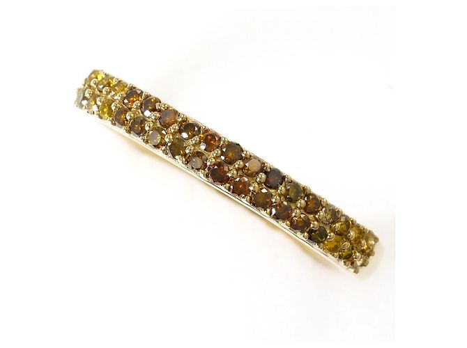 Autre Marque Anello a fascia in oro giallo 18K con diamanti brown Marrone D'oro