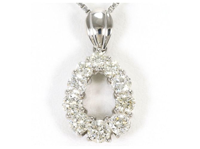 Autre Marque Platinhalskette mit gelbem Diamanten