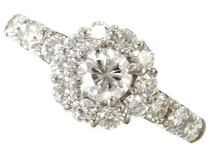 Autre Marque Anel Aliança de Platina com Diamante