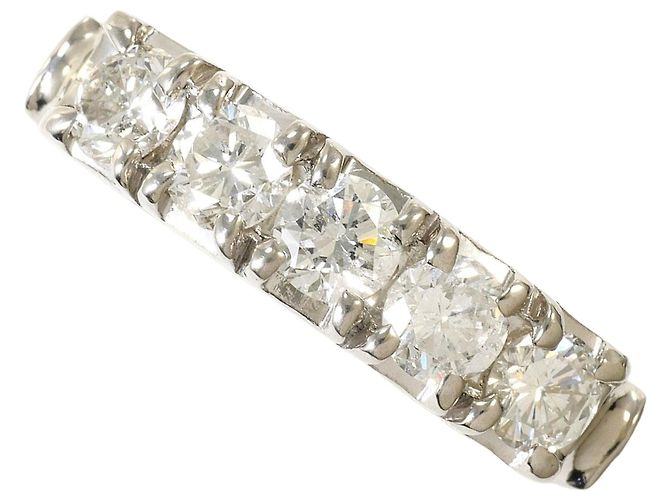 Autre Marque Platin-Ehering mit Diamant