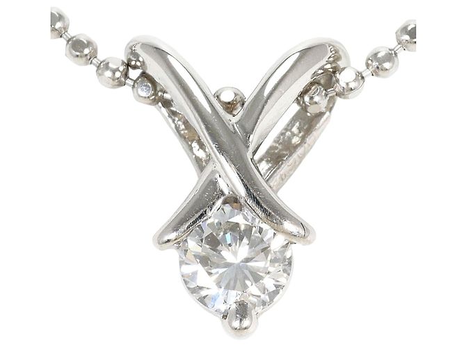 Autre Marque Platinhalskette mit Diamantanhänger