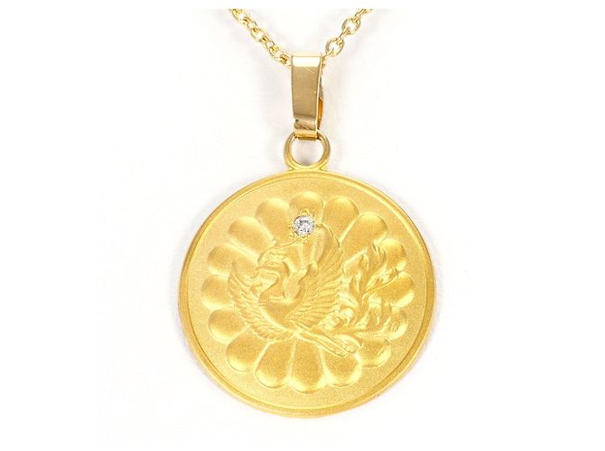 Autre Marque Collar de oro amarillo 18K con diamante Dorado