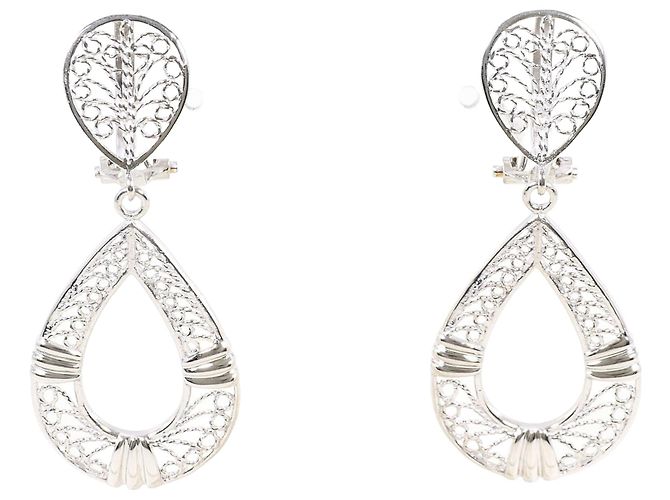 Autre Marque Orecchini a goccia in oro bianco 18K D'oro