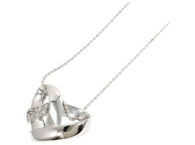 Autre Marque Collier en or blanc 18K avec diamant Doré
