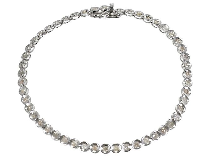 Autre Marque Pulseira de berloques elegante em ouro branco 18K Dourado