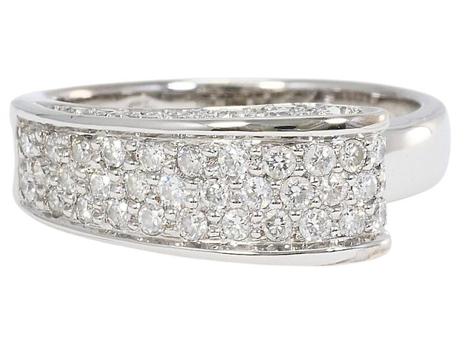 Autre Marque Ehering aus 18K Weißgold mit Diamant Golden