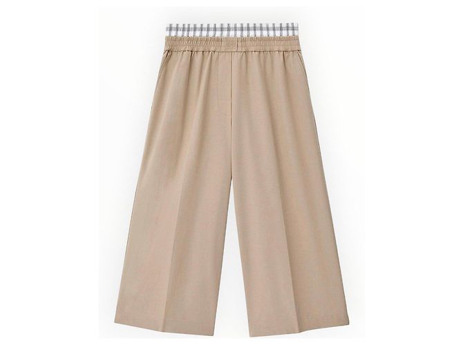 Loewe Pantaloni a Gamba Larga in Cotone Beige
