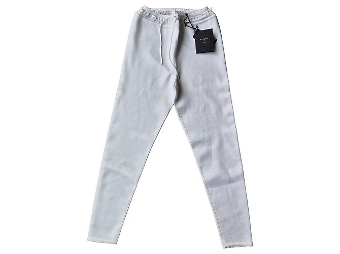 Leggings Alaïa Les Éditions de malla de encaje blanca Blanco