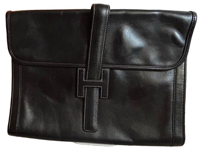 Jige Pochette Hermès in pelle nera Nero