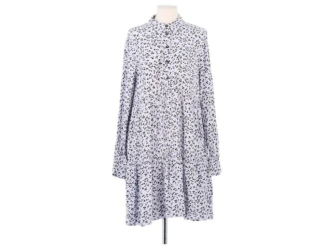 Ganni Kleid aus blauer Viskose