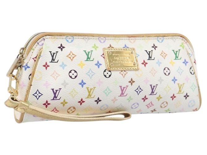 LOUIS VUITTON Monogram Multicolor Kate Clutch Bag White M55212 LV Auth LN088V Weiß
