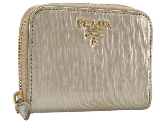 Portefeuille PRADA en cuir doré authentique 206671A