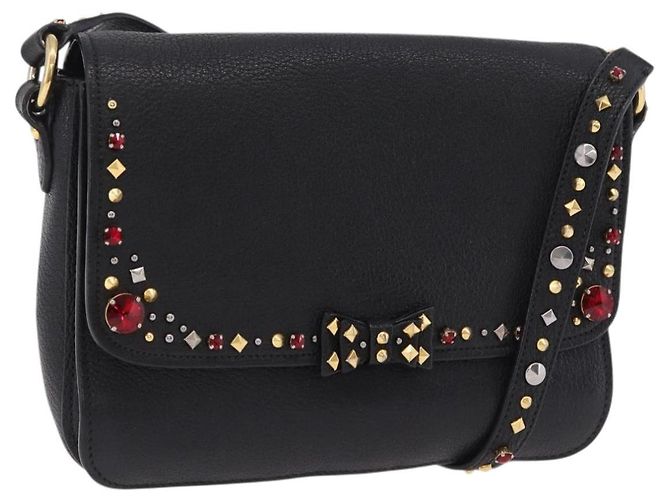 Borsa a Tracolla Miu Miu Pelle Nero Oro Auth 207615V D'oro