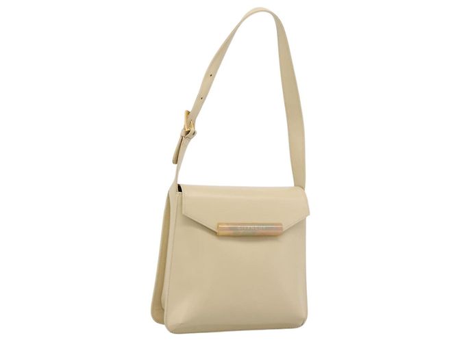 Sac à épaule GIVENCHY Cuir Ivory Gold Auth 207416 Doré Écru