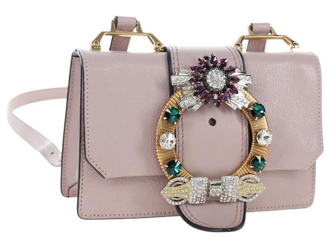Sac à épaule Miu Miu Cuir Rose Or Auth 206340M Doré