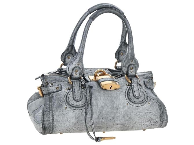 Chloé Sac à main Chloe Paddington en cuir Argent Or Auth am12718V Argenté Doré