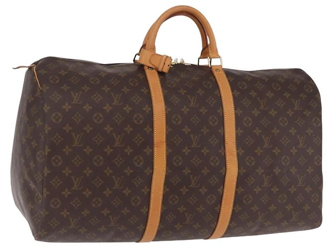 LOUIS VUITTON Monogram Keepall 60 Boston Bag M41422 LV Auth 204092V Monograma