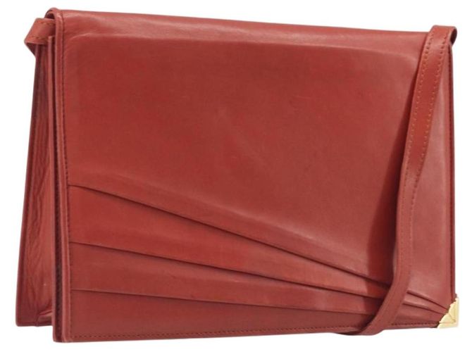 Borsa a tracolla Salvatore Ferragamo in pelle marrone e oro Auth bs37484