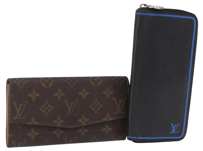LOUIS VUITTON Monogram Wallet 2 Set LV Auth ar14293 Monogramme