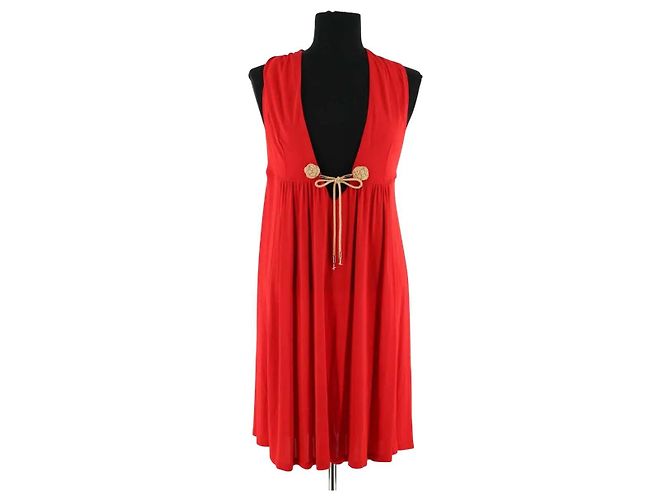 Vestido rojo de viscosa Louis Vuitton Roja