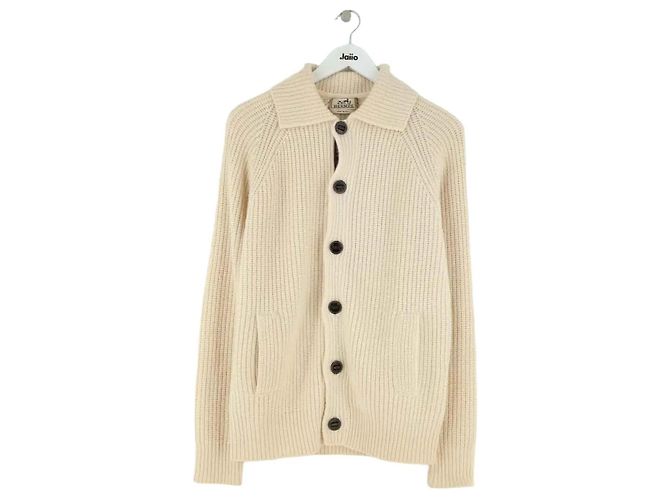 Hermès Cardigan aus Kaschmir Ecru XS Roh