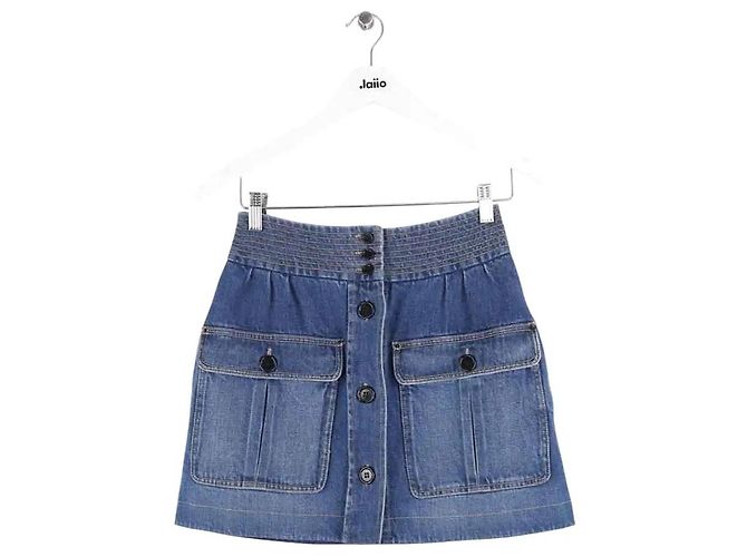 Chloé Minirock aus blauer Baumwolle