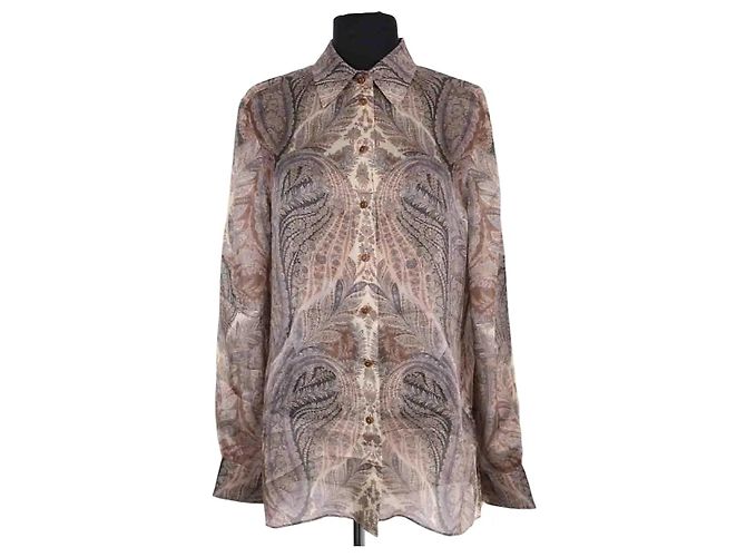 Blusa de seda marrón Zimmermann Castaño