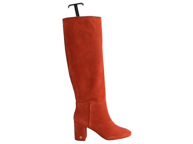 Botas Tory Burch em camurça castanha tamanho 36 Marrom