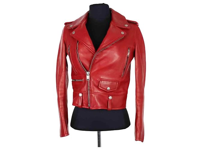 Autre Marque Saint Laurent Red Leather Jacket
