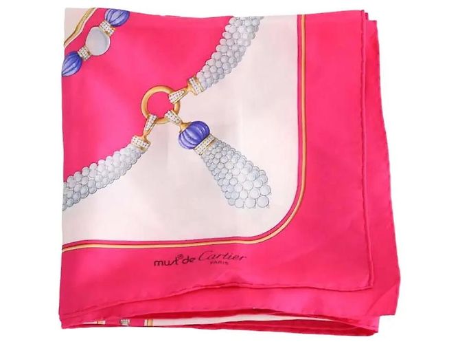 Foulard in seta rosa Cartier