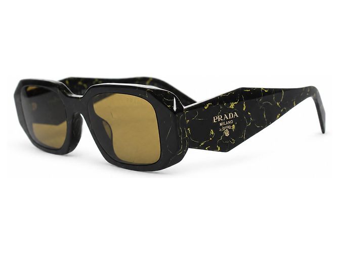Prada, gafas de sol SPR 17W-F con estampado de mármol Negro Amarillo