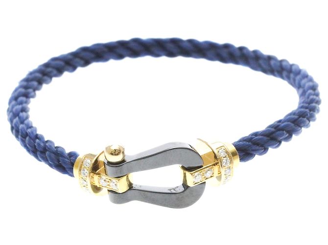 Bracciale Fred Force 10 Long Sleeve Half Diamond Nero D'oro