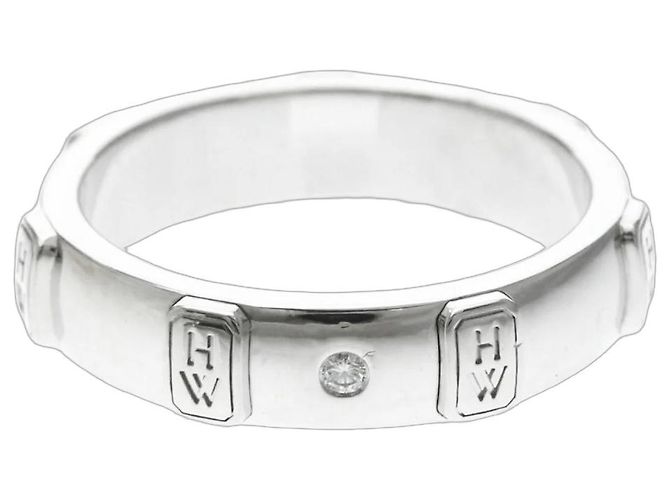 Harry Winston Ehering aus 18K Weißgold mit Diamanten Silber